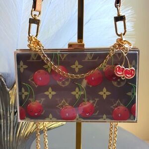 Louis VUITTON 🍒 file Folder Cherry UPCYCLED Novelty Box Clutch